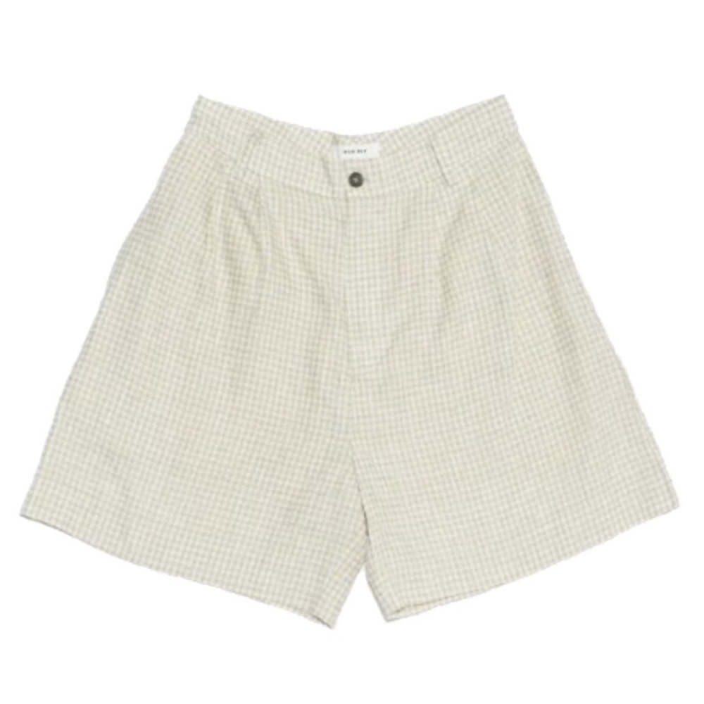 Women's Beige gingham Shorts